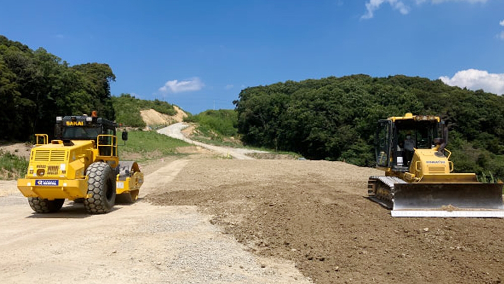 道路改良工事におけるICT施工(掘削・路体盛土工)